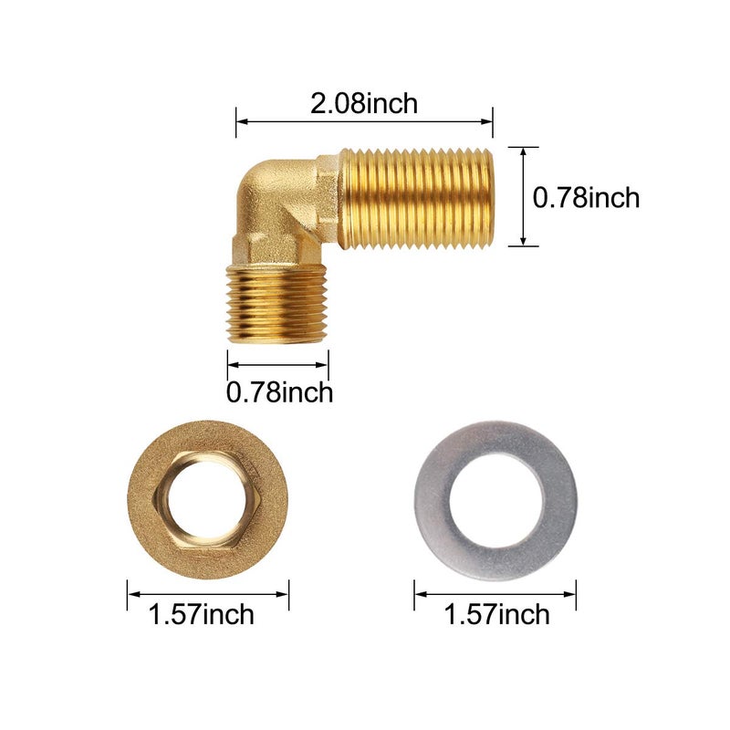 COOLWEST Wall Mounting Installation Kit for Commercial Wall Mount Faucet, G1/2 Backsplash Mount Set for Stainless Steel Commercial Kitchen Prep & Utilty Sink - Image 4